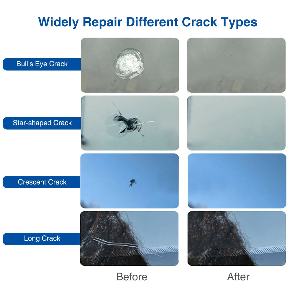 Automotive Glass Nano Repair Fluid Car Windshield Resin Crack Tool Kit Universal Car Windscreen Glass Scratch Crack Restore