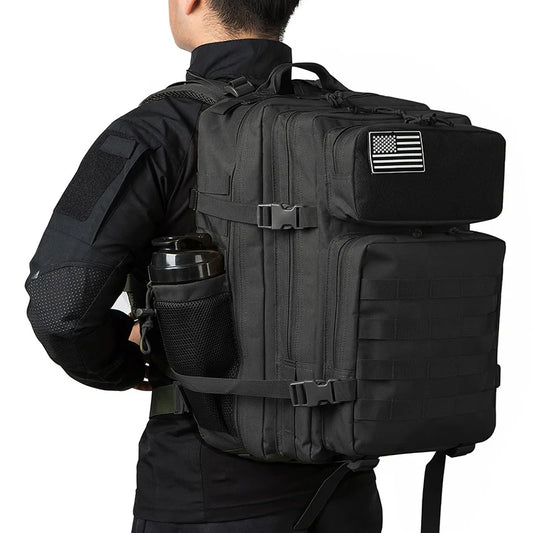 45L Molle Tactical Backpack Bag Hunting MOLLE Backpack GYM For Men EDC Outdoor Hiking Survival Rucksack Witch Bottle Holder