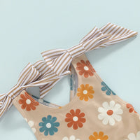 2024-01-17 Lioraitiin Toddler Baby Girl  Swimsuit Floral Romper Baby Beach Swimwear Swimming Ruffle Summer Bathing Suit Sunset