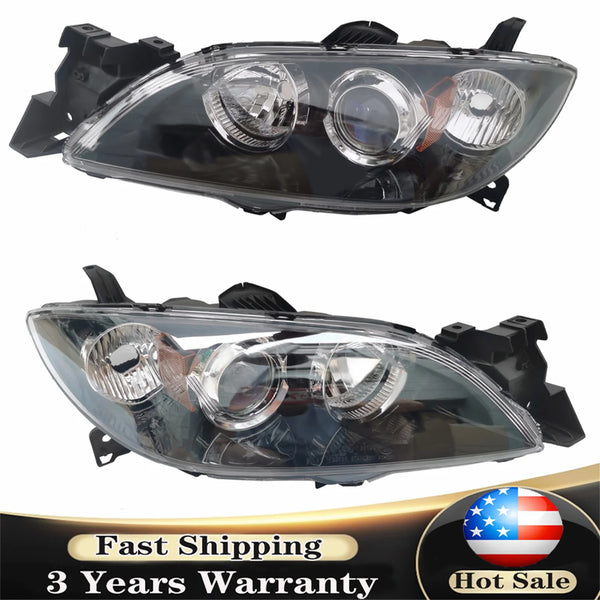 Headlight Car Assembly For 2004 2005 2006 2007 2008 2009 Mazda 3 Sedan Right Passenger Side/ Left Driver Side/ Pair