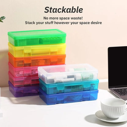 Small Plastic Storage Box Latching Lid Organizers Stackable Craft Containers Multi-Purpose Storage Beads Jewelry Pens Toys