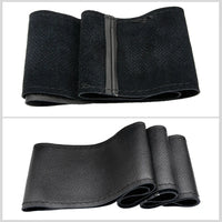 14.5" to 15" Steering Wheel Cover with Needle Thread DIY Hand Stitching Genuine Cowhide Leather Punched Breathable Car Styling