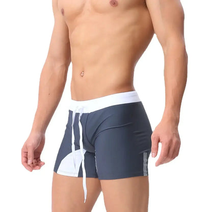 Pocket Swim Trunk Men Sexy Long Boxer Shorts Surfing Beach Sports Mens Swimming Pants Swimsuit Swimwear GYM Running Shorts