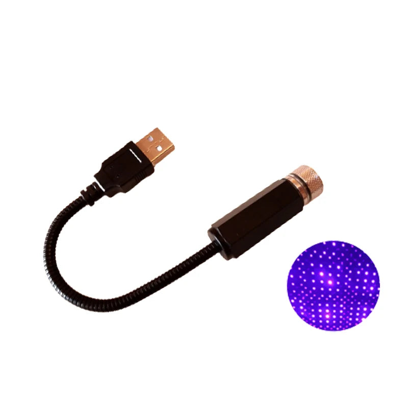 Car Romantic LED Starry Sky Night Light - USB Powered Galaxy Star Projector