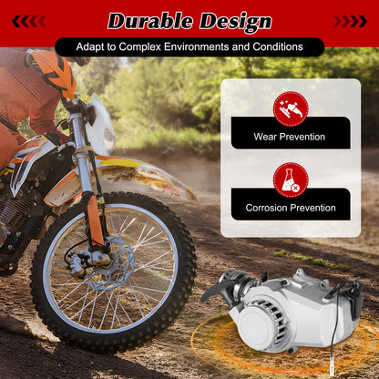 Pull Start Engine Motor Kit 49CC 2 Stroke for Pocket Bike Mini Dirt Bike  ATV or Scooter Single Cylinder