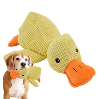 The Mellow Dog Calming Duck Cute No Stuffing Duck with Soft Squeaker Wild GooseChew Toy Cleaning Teeth
