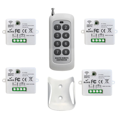 Mini Wireless Smart Light Switch with Remote Control 1000M Distance 433 Mhz RF Relay Receiver 220V Switch for Home Led Lamp Fan