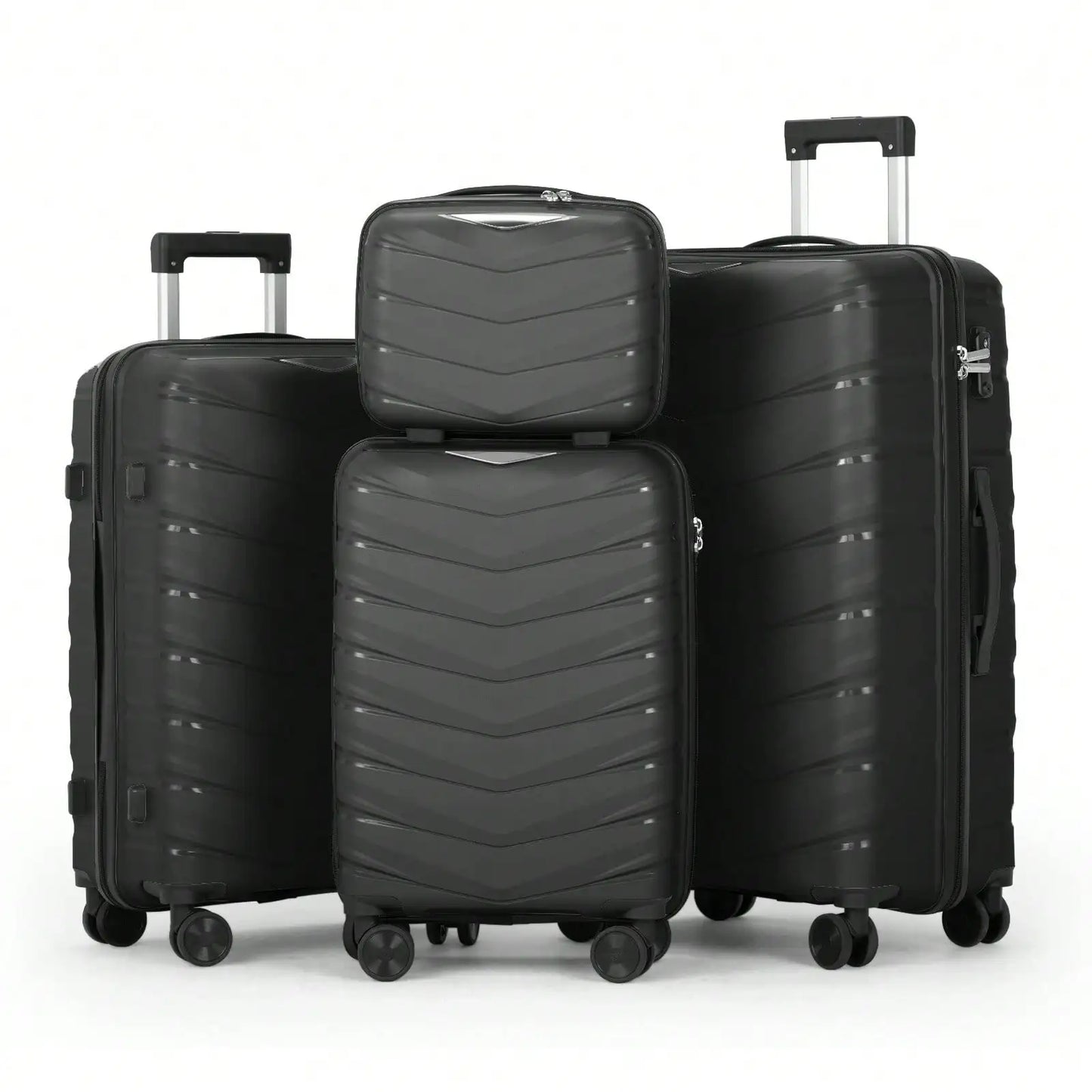 12" 20" 24" 28" Trolley Suitcase Organizer 4pcs Travel Spinner Luggage Bag Set