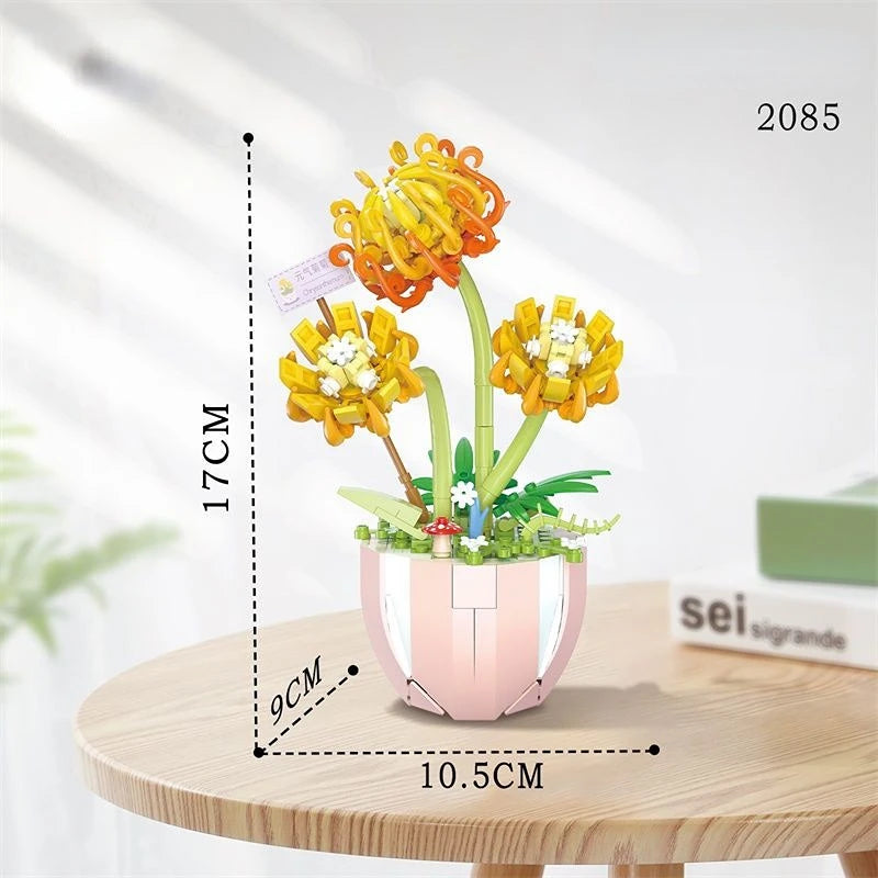 LOZ Flower Bouquet Building Blocks Kit DIY Flowers Block Toys Set Valentine's Day Rose Bricks Set Gift for Girls Friends adults