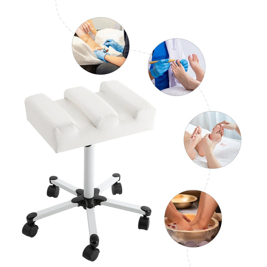 Modern Pedicure Stool for Beauty Salons and Spas with Adjustable Height, Anti-Slip Knob, and Easy-Move Wheels for Convenient