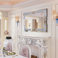 LUVODI Home Decor Mirror Explosion-proof Crystal Crush Diamond Mirror for Living/Bed/Dining/Bath Room