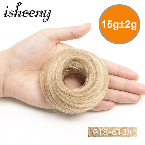 Fashion Messy Human Hair Buns Hairpieces Natural Black Brown Blonde Colors Ponytail Scrunchie Hair Extension Easy to Wear 15g/pc