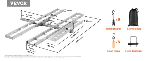 VEVOR Motorcycle Carrier, 2-Bike 600 LBS Aluminum Motorcycle Carrier Hitch Mount, Loading Ramp, Scooter Dirt Bike Trailer Hauler