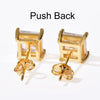 CUC 3-10MM Hip Hop Baguette CZ Stud Earrings With Screw Back AAA Zircon Men Women Square Earrings Trend Wedding Jewelry Gift