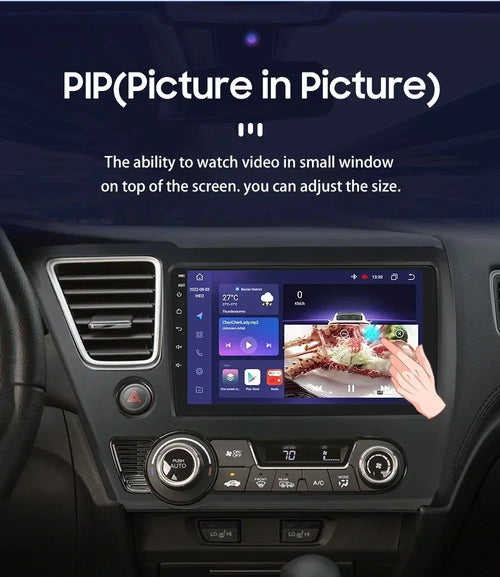 Hizpo For Honda Civic 9 2013 2014 2015 2016 Android 13 Carplay Car Radio Multimedia Video Player GPS Navigation 2 Din Autoradio