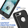 Black Phone Case For iPhone 8 / iPhone 8 Plus Heavy Duty Shockproof Protective Rugged 3-Layers Hard Cover