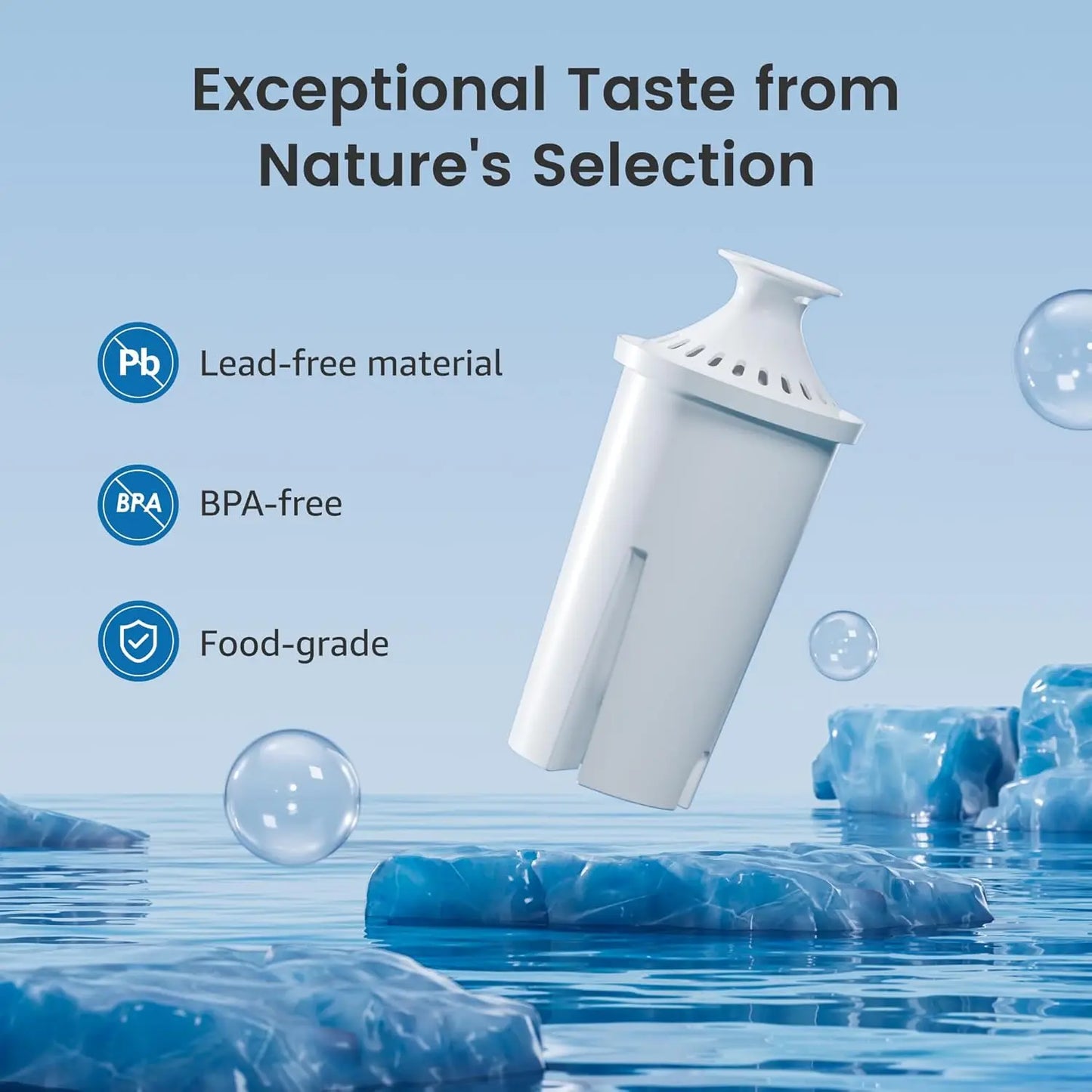 AQUA CREST NSF Certified Pitcher Water Filter, Replacement for Brita® Filters, Pitchers, Dispensers, Brita® Classic OB03