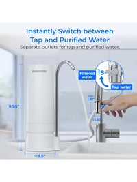 Waterdrop Countertop Water Filter, 4000 Gallons Water Filter for Sink Faucet and Filter Life Reminder, Reduces Heavy Metals