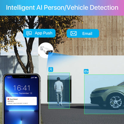 ZOSI 8CH POE Video Surveillance Kit 4K 8MP 5MP Super HD Outdoor IP Cameras AI Starlight Night Vision CCTV Security Camera System