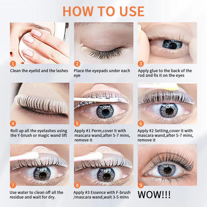 Lomansa Korean 10 Pcs/Lot 5-8 Mins Lash Lift Eyelash Perm Kit Sachet Number #1#2#3 Setting Lotion Curling Perming Makeup Tool