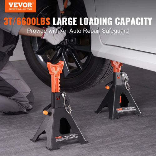 VEVOR Jack Stands 3/6 Ton (6000/12000 lbs) Capacity Car Jack Stands Double Locking Adjustable Height for lifting SU Pickup Truck