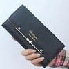 Women Student Cute Bowknot PU Leather Wallet Trifold Large Capacity Card Holder Money Purse Long Phone Handbag