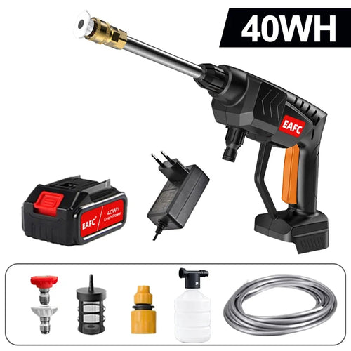 60Bar 21V Cordless High Pressure Car Wash Washer Gun 40WH/80WH Car Wash Gun Electric Water Gun Machine