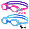 2 Pack Kids Swimming Goggles Age 3-14 Years Old Anti-fog 100% UV Protection Clear Vision No Leaking Quick Adjustable Strap