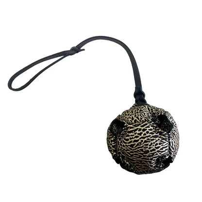 Leather Dog Training Ball Toy Dog Ball Tug Toy, with a Handle Dog Bite Toy, Soft Puppy Reward Toy for Fetch Catch Throw Pet Toys