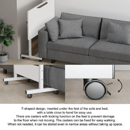Rolling Desk Adjustable Height,Rolling Computer Cart,Portable Laptop Desk,Small Adjustable Home Office Desk,Rolling Laptop Desk