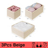 3pcs/1set Underwear Storage Box Foldable Non-woven Storage Box Six-piece Set Underwear Bra Socks Drawer Storage Finishing Box