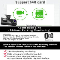 3 Channel Car DVR HD 1080P 3-Lens Inside Vehicle Dash CamThree Way Camera DVRs Recorder Video Registrator Dashcam Camcorder