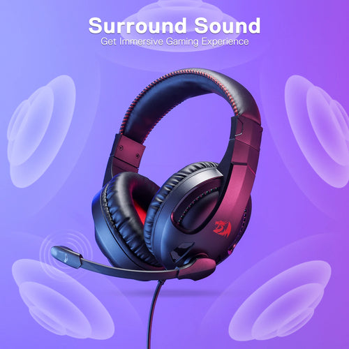 Redragon H211 Cronus White Wired Gaming Headset, Stereo Surround Sound, Noise-Canceling Microphone, Dynamic RGB Backlight,