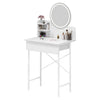 1SET Dresser Vanity Makeup Table Girl Women Dressing Table with 3level Adjustable LED Mirror for Bedroom Gift Makeup Vanity Desk