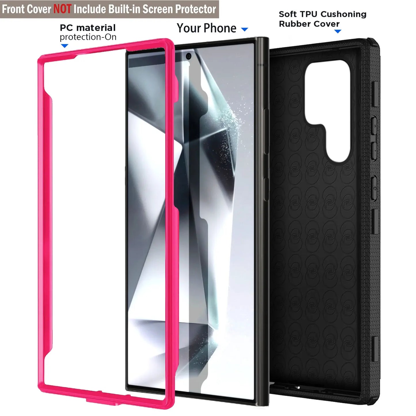 For Samsung Galaxy S24/S24+/S24 Plus/S24 Ultra 5G Phone Case Shockproof Protective Heavy Duty Rugged Hybrid Cover Rose