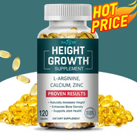Height Growth Supplement - with Calcium, Vitamin D3 To Support Joint Health, Bone Strengthening and Growth - 120 Capsules