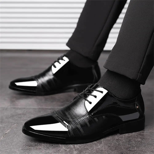 Men's Dress Shoes Business Oxfords Patent Leather Dress Shoes Classic Loafers Formal Derby Shoes For Men