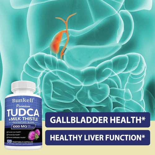TUDCA + Milk Thistle Supplement - Bile Salts Liver Support, Gallbladder Health Supports liver health and promotes bile flow