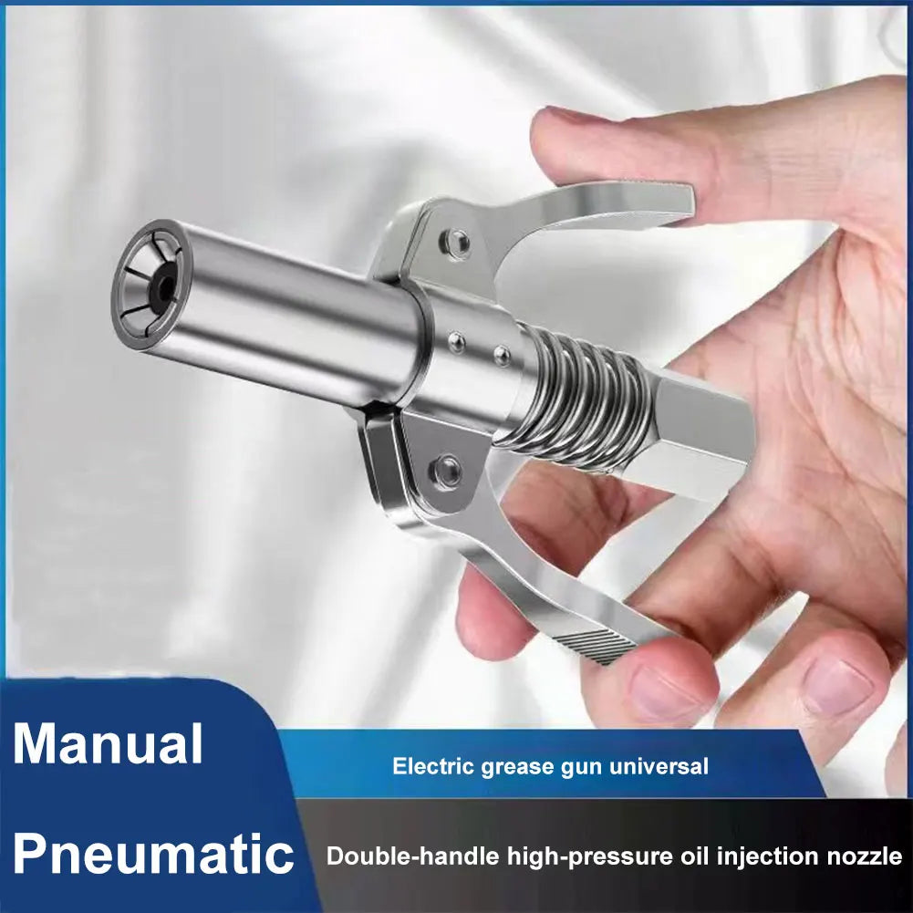 Grease Gun Coupler 10000 PSI NPTI/8 Oil Pump Quick Release Grease Tip Tool Two Press Car Syringe Lubricant Tip Grease Nozzle