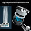2023 Shower Head 360 Degree Rotation Water Saving Flow Turbofan Hydraulic Injection High Pressure Sprayer Bathroom Accessories