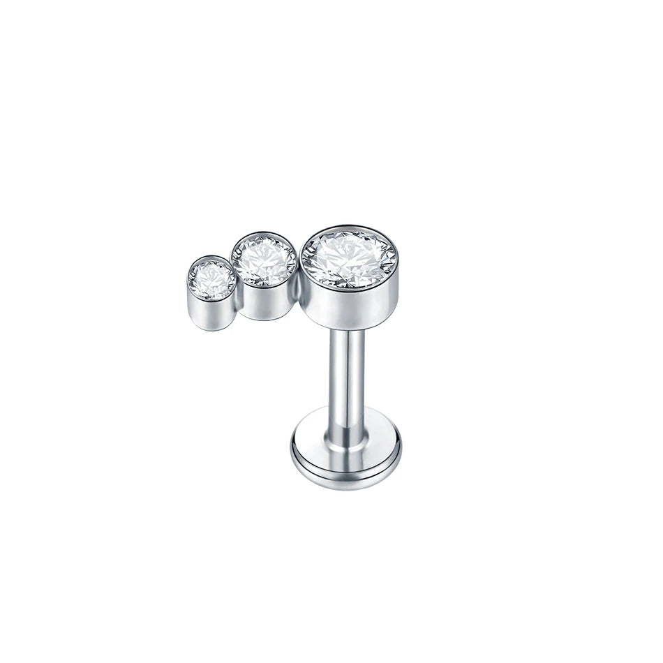 1Pc G23 Titanium Ear Tragus Cartilage Helix Daith Piercing Stud Earrings for Women Internal Thread Labret Piercing Lip Ring 16G