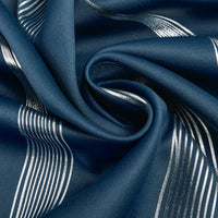 4Pcs Blackout Curtains Grommet Thermal Insulated Room Darkening  With Wave Foil Printed For Bedroom