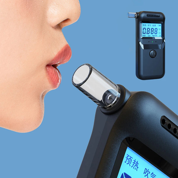Digital Alcohol Breathalyzer with 5 Mouthpieces LCD Display Portable Breathalyzer Alcoholometer for Personal & Professional Use