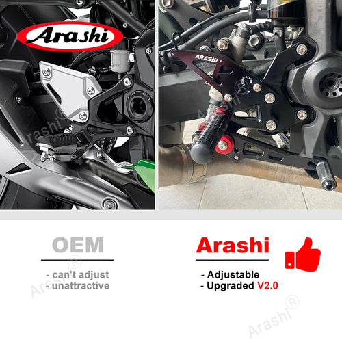 Arashi V2.0 Adjustable Rearset For KAWASAKI Ninja ZX4R ZX-4R 2023 / ZX-4RR ZX4RR 2022 -2024 CNC Footrest Foot Pegs Pedal