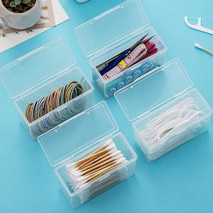 Portable Transparent Travel Box Cotton Swab Holder Case Jewelry Organizer Container Dust-proof Jewelry Accessories Box