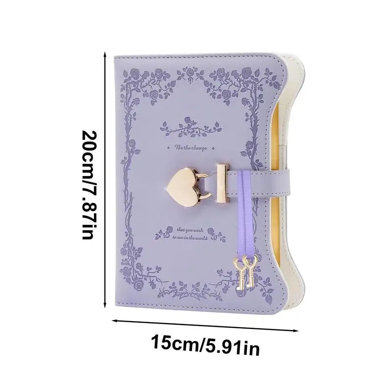 Notebook With Lock B6 PU Leather Journal With Lock And Key 360 Pages Refillable Notebook Secret Diary For Women Girls Personal