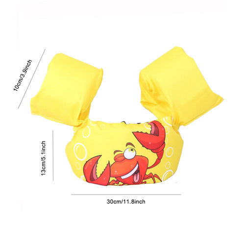 Kids Swim Vest Cartoon Water Wings Arm Floaties Children Life Vest Sea Pool Safety Swim Aid for Children Age 2 to 6 Years Old