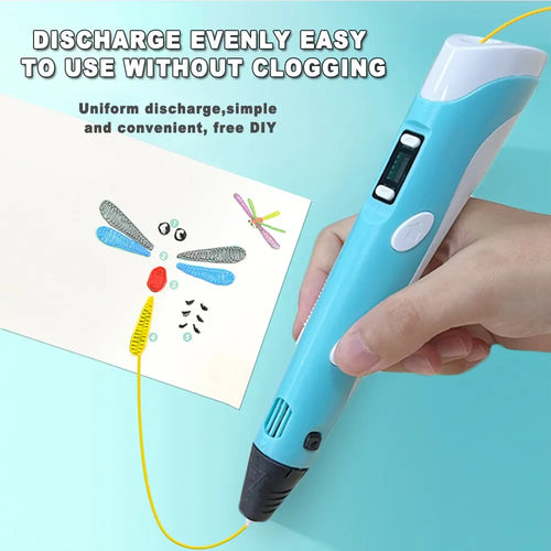 3D Printing Pen for Kids - USB DIY Drawing with 9M PLA Filament