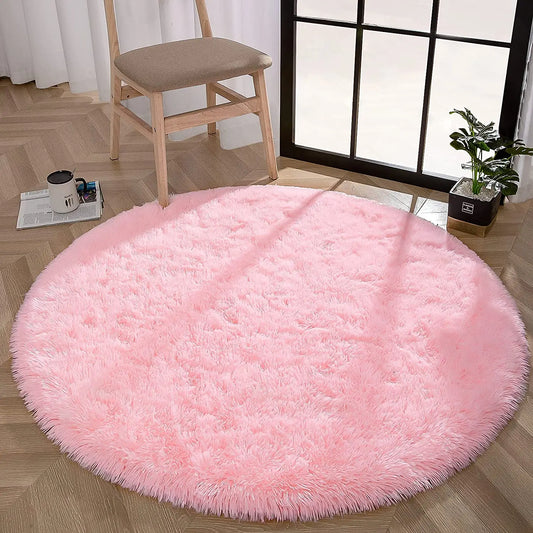 Carpet Living Room Round Thick Carpet Fluffy Large Area Mat Floor Soft Rug Bedroom Long Plush Rug Children Room Decor