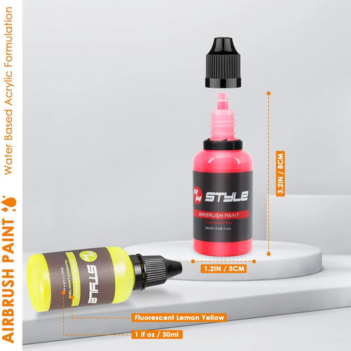 16Colors/Set Airbrush Paint Set, Opaque & Brilliant Acrylic Paint, 1fl Oz, Water Based, Ready To Spray, For Artists, Beginner